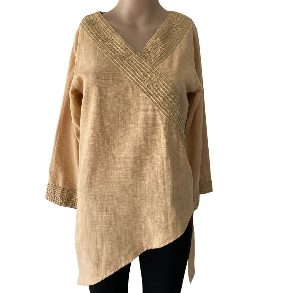 Novica Asymmetric Size S Made in Thailand Neutral Color Top